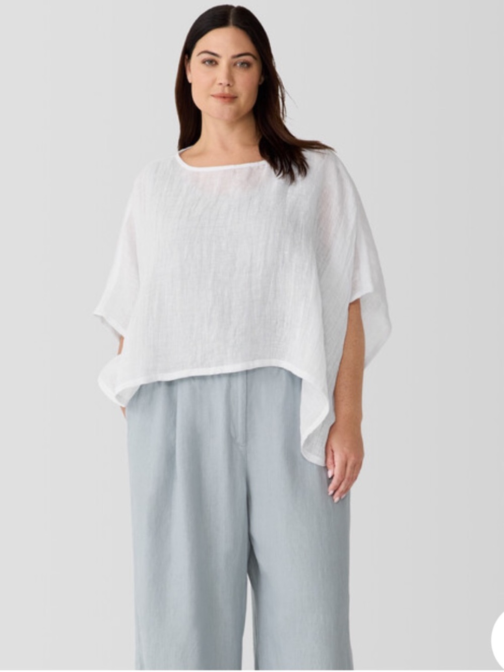Eileen fisher organic linen bateau neck poncho